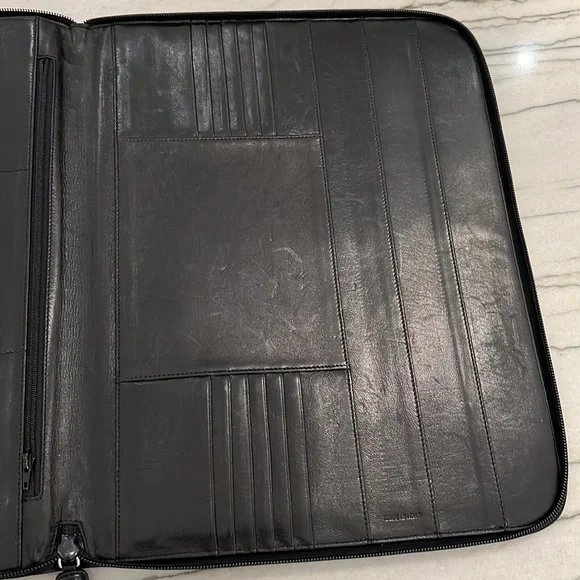 Vintage Authentic PRADA Black Leather Document Holder w/ Zipper - Picture 8 of 16